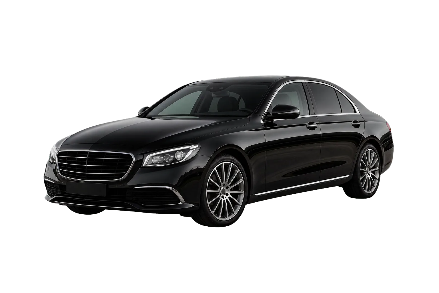 Black standard sedan with a clean, understated profile